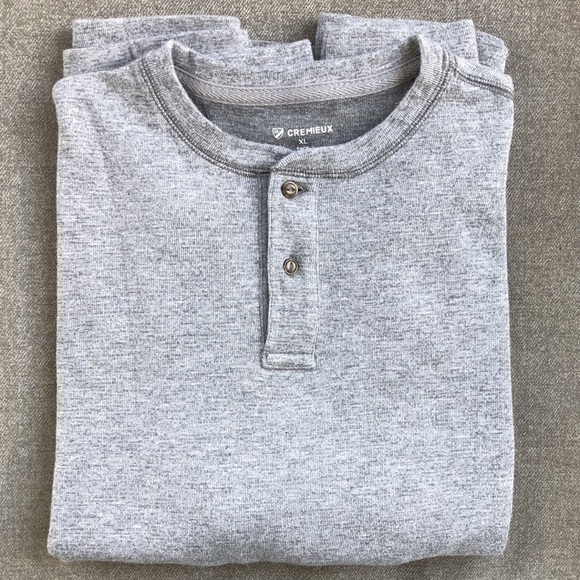 Worn once! - DANIEL CREMIEUX Thick & Warm 2-Button Henley Pullover - Picture 6 of 7